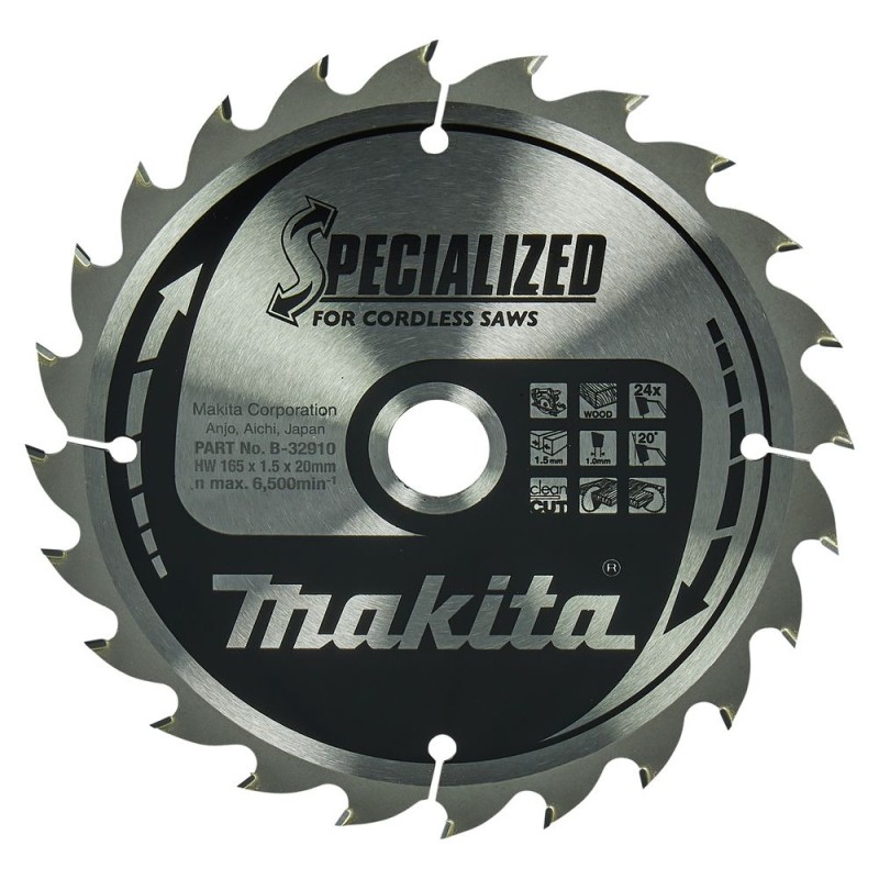 Griešanas disks MAKITA 165x1,5x20mm Z24 20° 1 Griešanas disks MAKITA 165x1,5x20mm Z24 20° 1