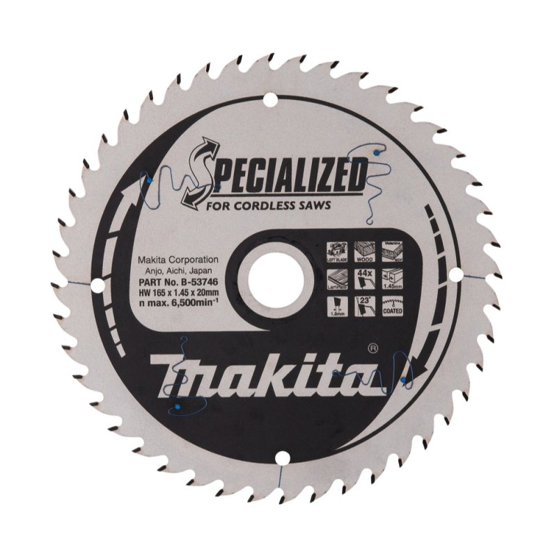 Griešanas disks MAKITA 165x1,45x20mm 44T 23° 1