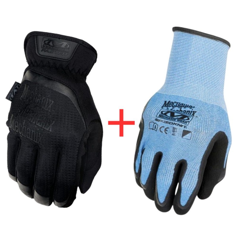 Cimdi MECHANIX FastFit, melni ar CoolMax ieliktni 1