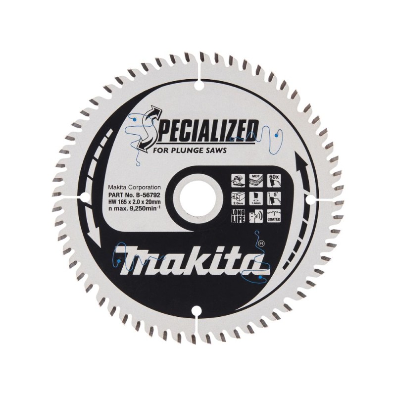 Griešanas disks MAKITA MDF un laminātam 165x20x2.0 60T MDF 1