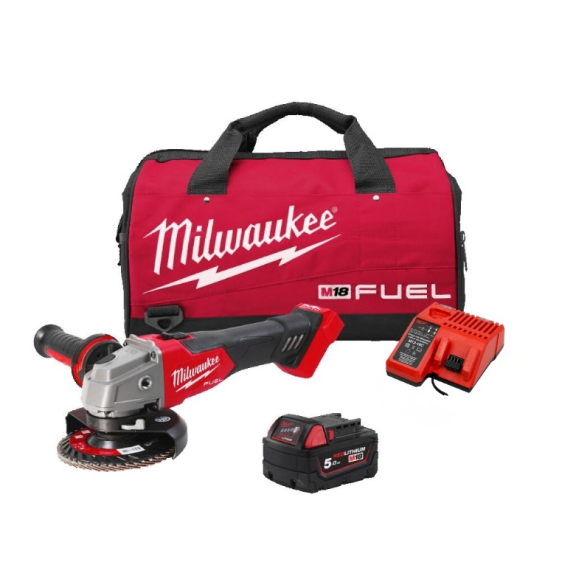 Akumulatora leņķa slīpmašīna MILWAUKEE M18 FSAG125X-501B 1