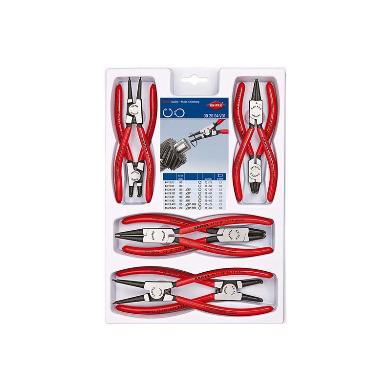 8 daļu knaibļu komplekts fiksācijas gredzeniem KNIPEX 002004V01 1 8 daļu knaibļu komplekts fiksācijas gredzeniem KNIPEX 002004V01 1