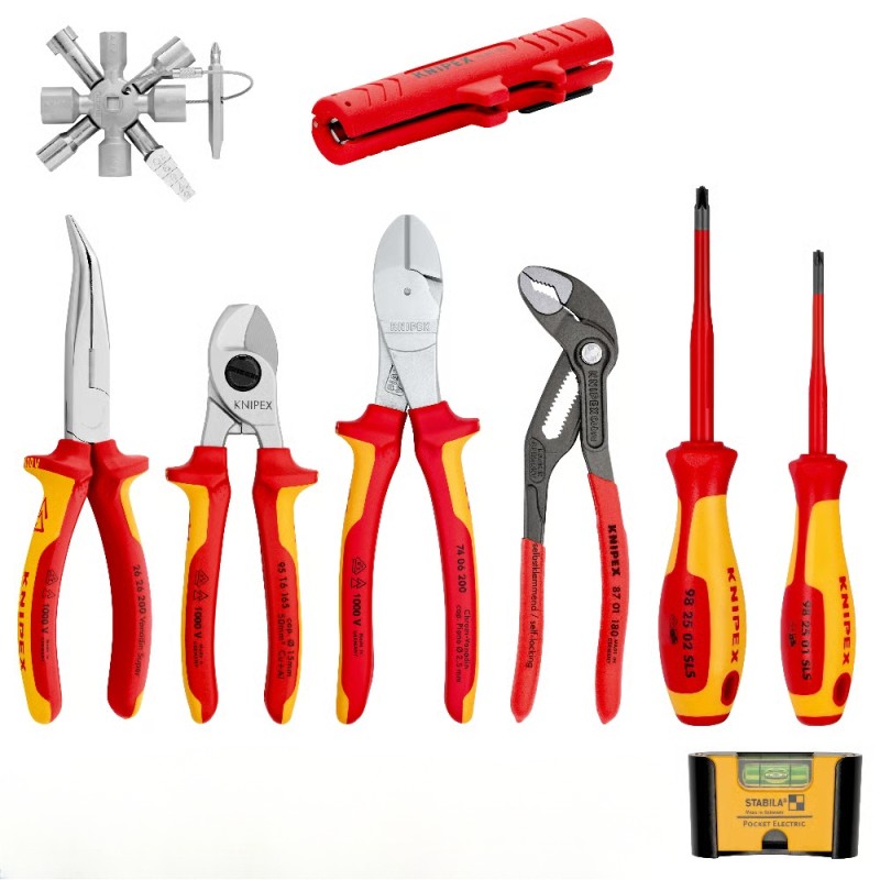 10 daļu elektriķa instrumentu komplekts KNIPEX 002090V01 1