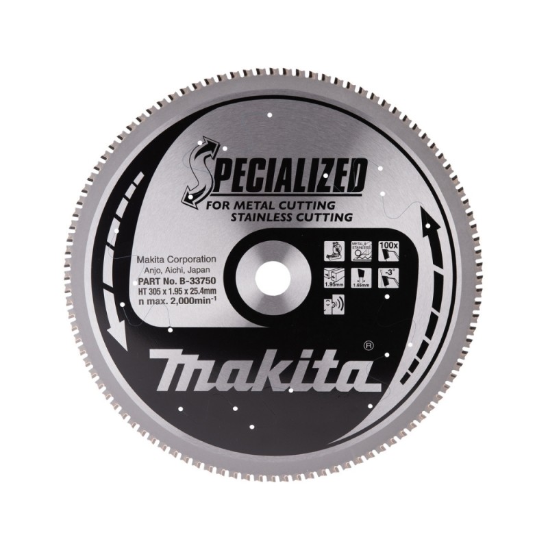 Griešanas disks MAKITA 305x25,4x1,95mm T100 -3° 1