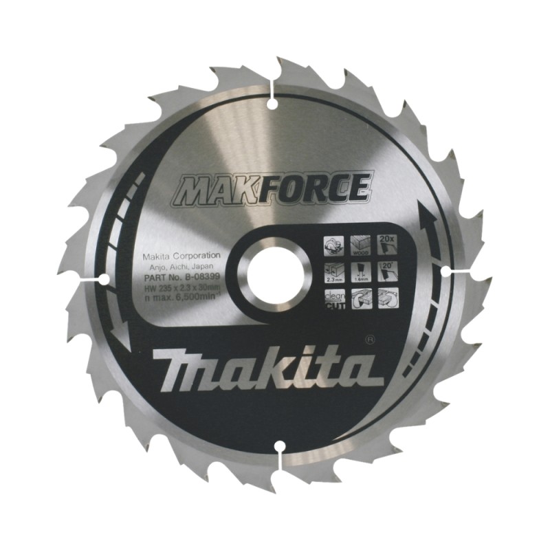 Griešanas disks kokam MAKITA Makforce 235x30x2,3mm 20T 20° 1