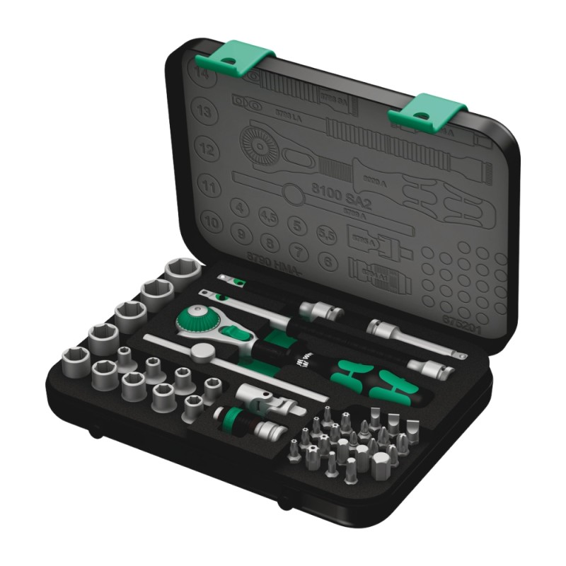42 daļu tirkšķatslēgas komplekts ar muciņām WERA 8100 SA 2 Zyklop Speed 1/4″ 1 42 daļu tirkšķatslēgas komplekts ar muciņām WERA 8100 SA 2 Zyklop Speed 1/4″ 1
