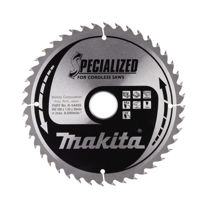 Griešanas disks kokam MAKITA190x30x1,45mm 44T 23° 1 Griešanas disks kokam MAKITA190x30x1,45mm 44T 23° 1