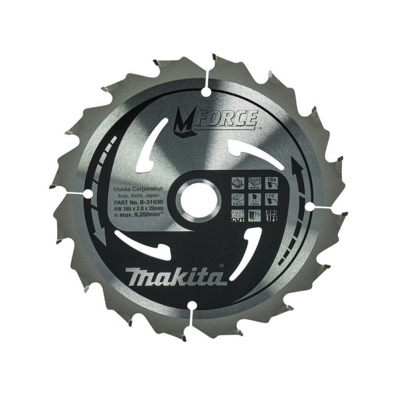 Koka griešanas disks MAKITA 165x20x2,0mm 16T 15° 1 Koka griešanas disks MAKITA 165x20x2,0mm 16T 15° 1