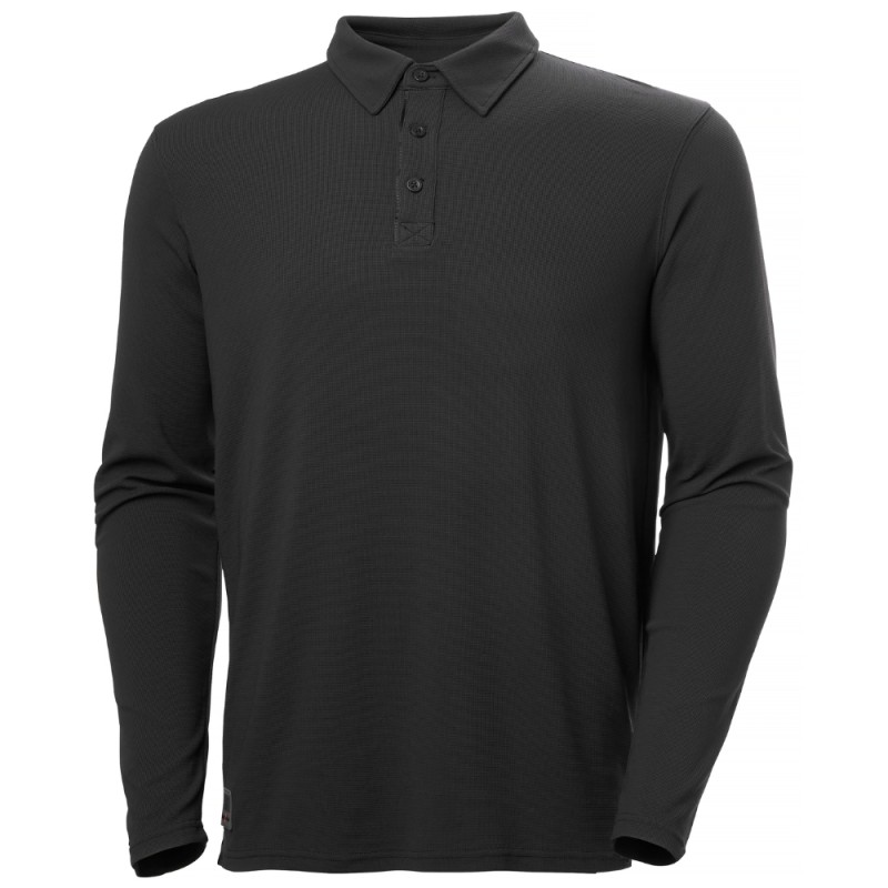 Polo krekls ar garām piedurknēm HELLY HANSEN Tech Longsleeve Polo, melns 1