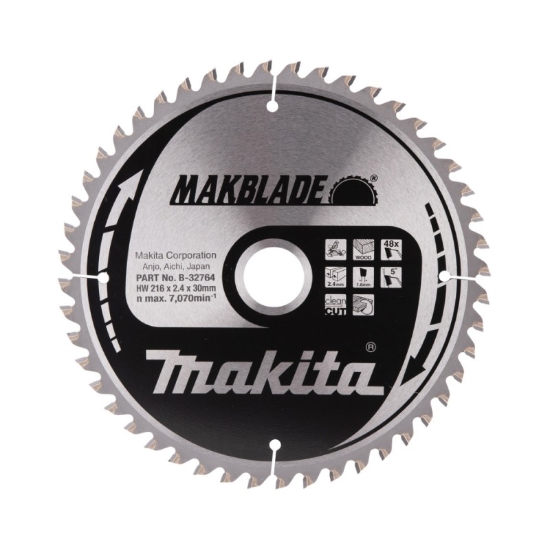 Koka griešanas asmens MAKITA Makblade 216x30x2,4mm 48T 5° 1 Koka griešanas asmens MAKITA Makblade 216x30x2,4mm 48T 5° 1