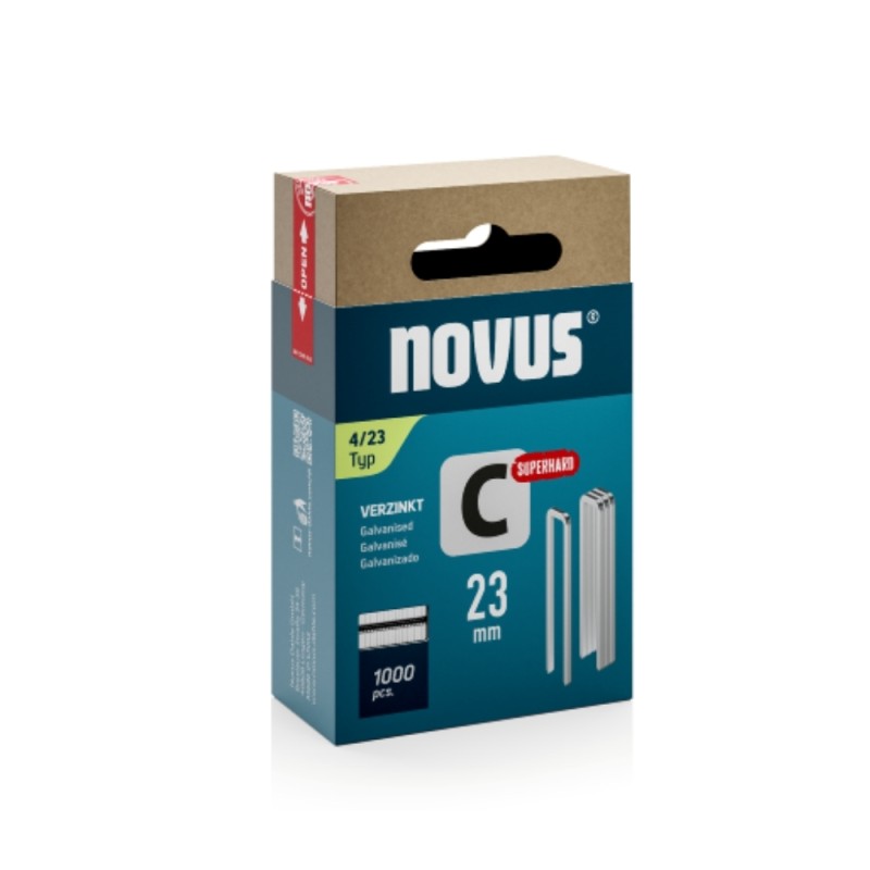 Šaurās skavas NOVUS C 4/23, 1000 gab. 1 Šaurās skavas NOVUS C 4/23, 1000 gab. 1