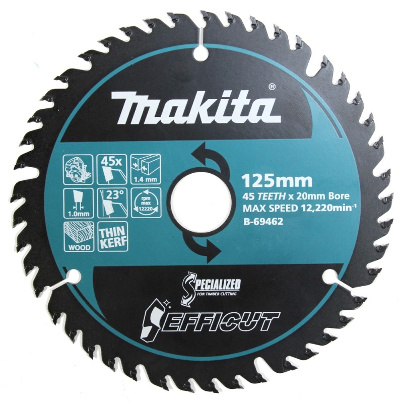 Griešanas disks kokam MAKITA Efficut 125x20x1,4mm 45T 1 Griešanas disks kokam MAKITA Efficut 125x20x1,4mm 45T 1