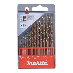 Metalo grąžtų rinkinys MAKITA HSS Co5 1,5-6,5mm, 13 vnt.