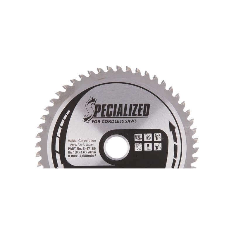  Zāģripa alumīnijam MAKITA 150x20x1,6mm 52T 1