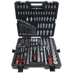  Atslēgu, tirkšķatslēgu un muciņu komplekts KS TOOLS 1/4"+3/8"+1/2", 216 daļu