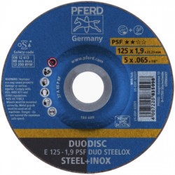 Griešanas un slīpēšanas disks PFERD E125-1,9 A46 P PSF DUO Steelox