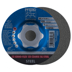 Slīpēšanas disks PFERD CC-GRIND-FLEX 125 SG-Steel Coarse