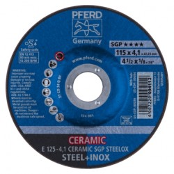 Slīpēšanas disks PFERD E 125-4,1 Ceramic SGP Steelox