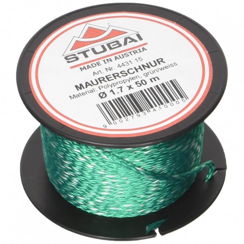 Celtniecības virve STUBAI Plumb Bobs Line 1.7mmx50m, zaļa 1