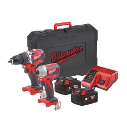 Akumulatora skrūvgriežu komplekts MILWAUKEE M18 CBLPP2B-502C 