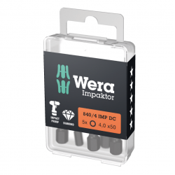 Skrūvgrieža uzgaļi WERA 840/4 IMP DC SW4 50, 5gab.
