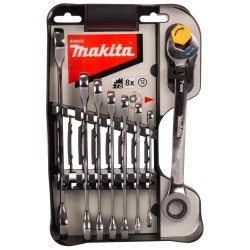 8 daļu kombinēto tirkšķa uzgriežņu atslēgu komplekts MAKITA B-65523