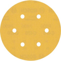 Šlifavimo popierius BOSCH Expert C470, vibraciniams šlifuokliams, su 6 skylėmis, 150 mm, G 400, 50 vnt.