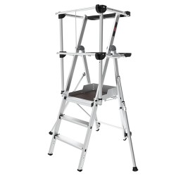 Kāpnes ar drošības nožogojumu ALTREX Rolshield, 3 pakāpju