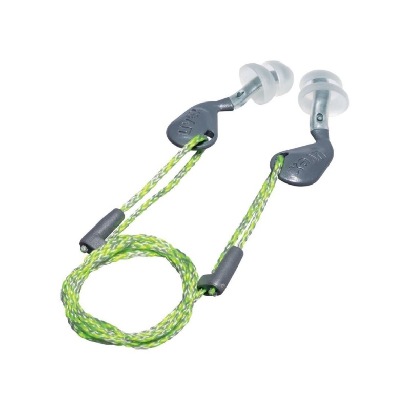 Ausu aizbāžņi UVEX Xact-fit Multi, pelēki ar zaļu aukliņu, M/L 1