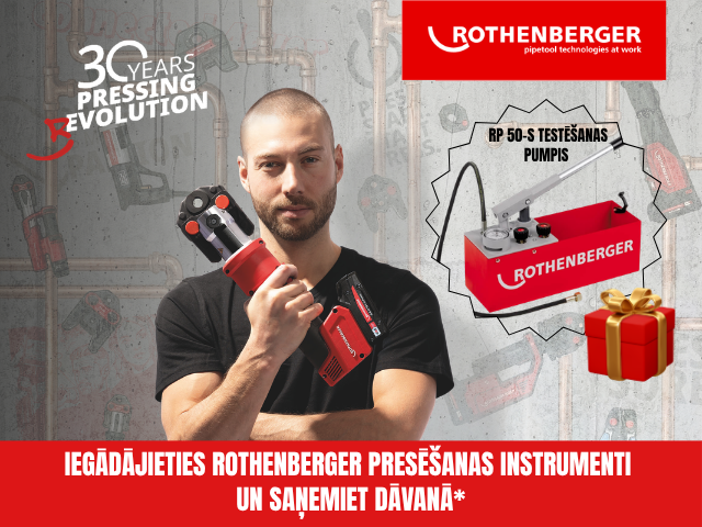 Iegādājieties ROTHENBERGER presē&scaron;anas instrumenti un saņemiet DĀVANĀ